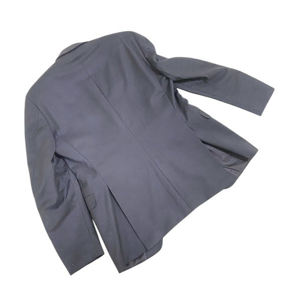 Men’s Kenneth Cole Reaction virgin wool navy tonal plaid two button jacket 40R - Picture 2 of 8